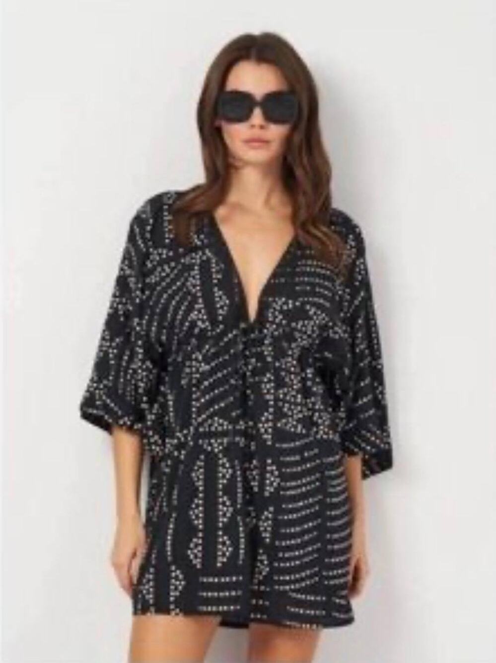 Zara Small Dress Black/ White Beach Cover up Like New